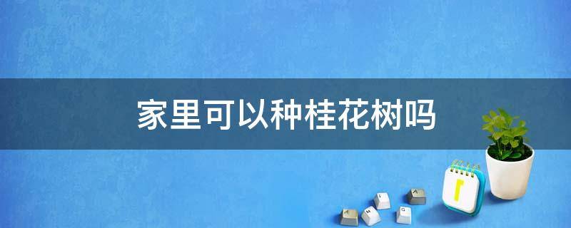 家里可以种桂花树吗 家里可以种桂花树吗?