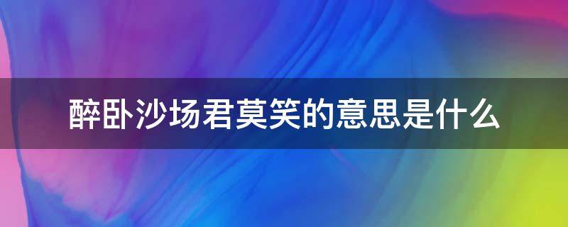 醉卧沙场君莫笑的意思是什么 醉卧沙场君莫笑,什么意思?