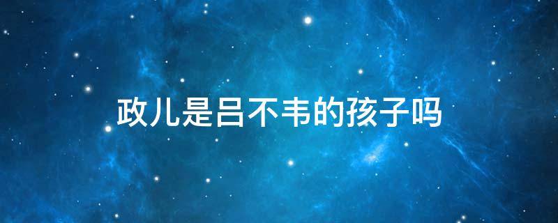 政儿是吕不韦的孩子吗 吕不韦喊政儿