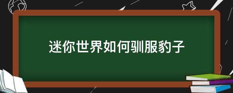 迷你世界如何驯服豹子 迷你世界怎么可以驯服豹子