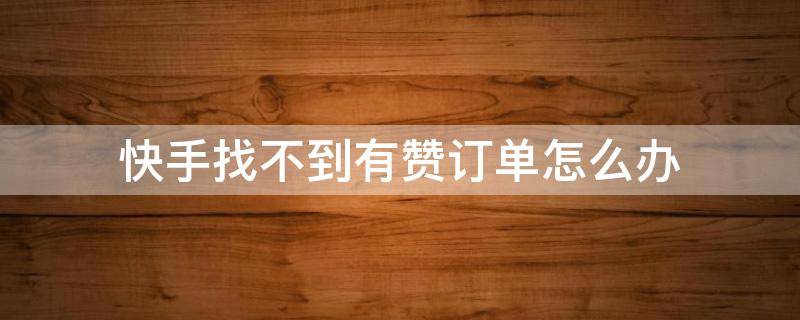 快手找不到有赞订单怎么办（我的快手里找不到有赞订单怎么回事）