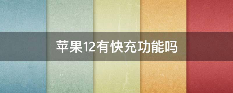苹果12有快充功能吗（苹果12能快充嘛）