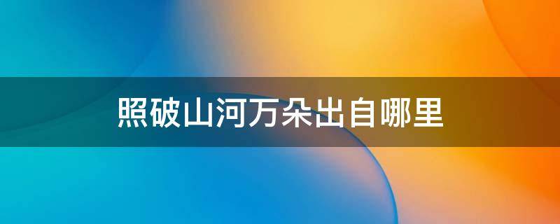 照破山河万朵出自哪里 我有明珠一颗照破山河万朵