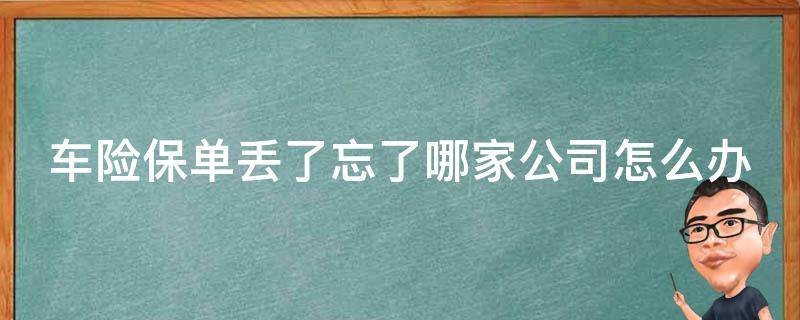 车险保单丢了忘了哪家公司怎么办（车险保单丢了忘了哪家公司怎么办呢）