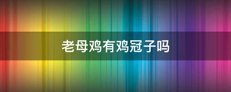 老母鸡有鸡冠子吗（老母鸡冠子大吗）