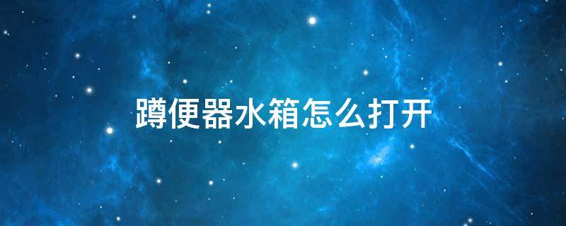 蹲便器水箱怎么打开 蹲便器水箱怎么打开视频