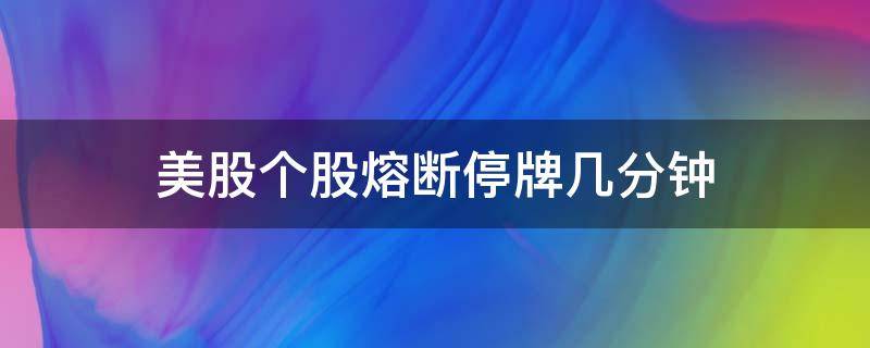 美股个股熔断停牌几分钟（美股个股涨停熔断）