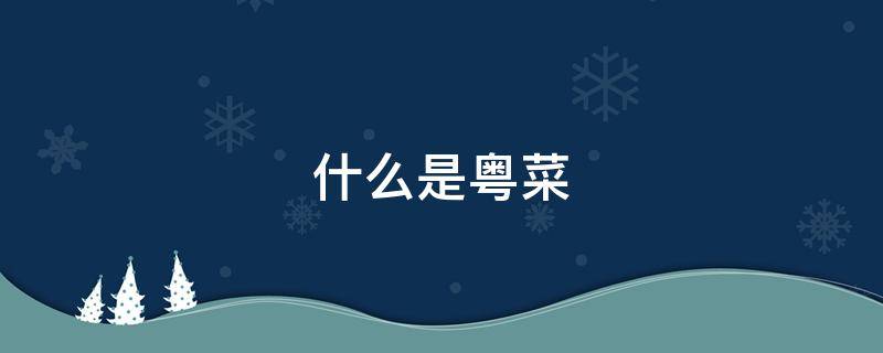 什么是粤菜（什么是粤菜的主要组成部分）