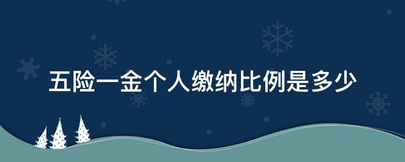五险一金个人缴纳比例是多少 五险一金个人缴纳总比例