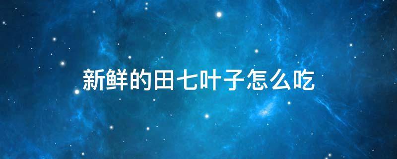 新鲜的田七叶子怎么吃 新鲜的田七叶子可以生吃吗