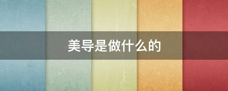 美导是做什么的（美容美导是做什么的）