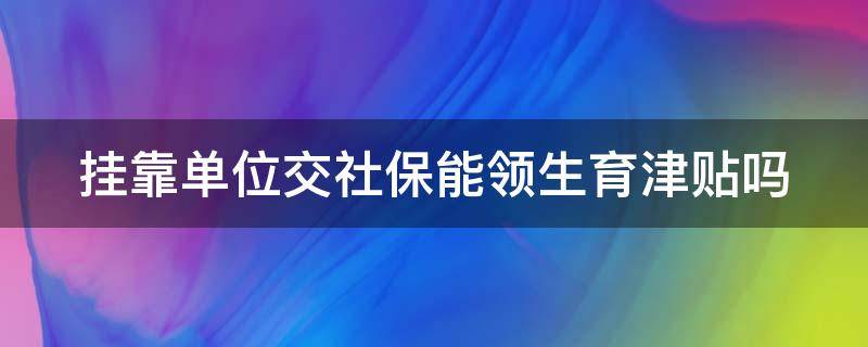 挂靠单位交社保能领生育津贴吗