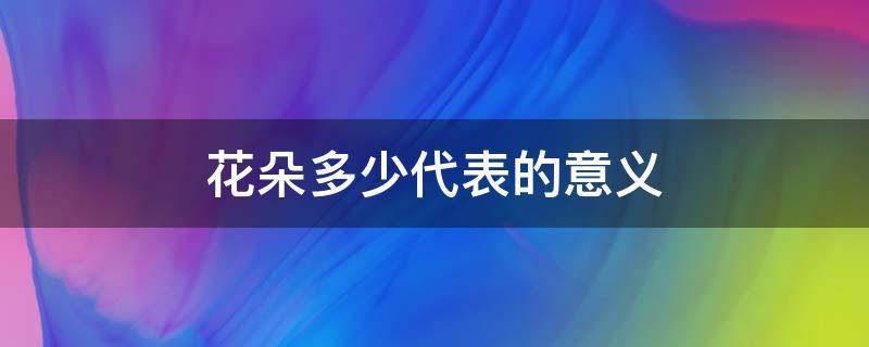 花朵多少代表的意义 多少朵花的含义