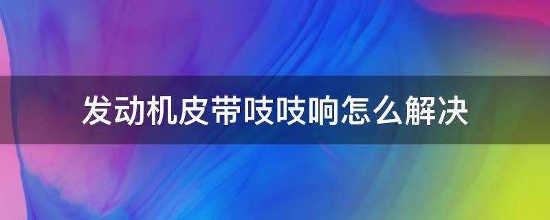 发动机皮带吱吱响怎么解决 汽车发动机皮带吱吱响怎么处理