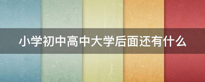 小学初中高中大学后面还有什么 小学初中高中大学后面还有什么 有院士么