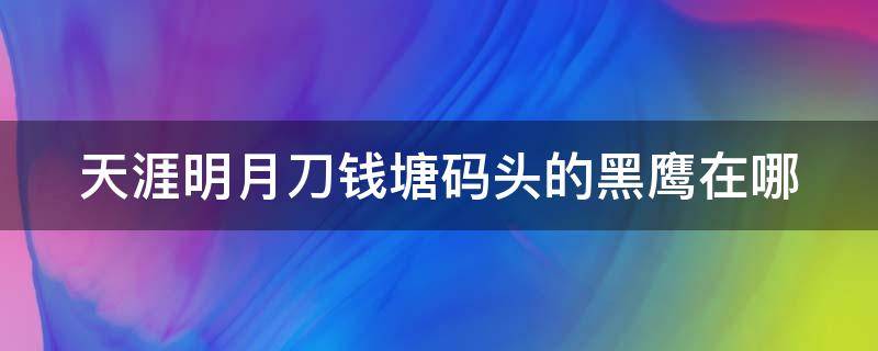 天涯明月刀钱塘码头的黑鹰在哪（天刀钱塘江码头黑鹰在哪）