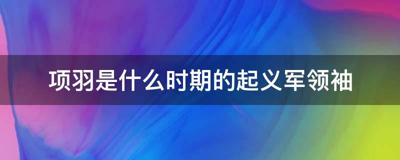 项羽是什么时期的起义军领袖（项羽是什么时候的起义领袖）