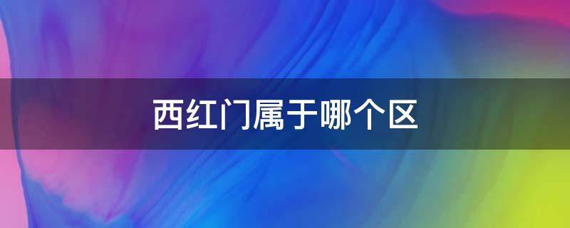 西红门属于哪个区 地铁西红门属于哪个区