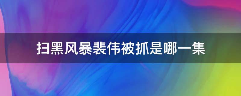 扫黑风暴裴伟被抓是哪一集 扫黑风暴裴伟哪一集被发现的