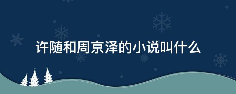 许随和周京泽的小说叫什么（许随和周京泽是什么小说）