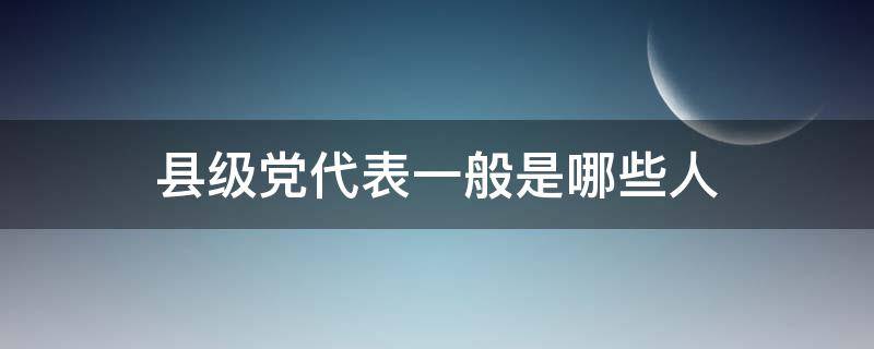 县级党代表一般是哪些人（县级党代表是干什么的）