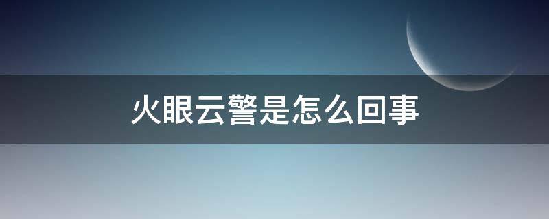 火眼云警是怎么回事（火眼云警是什么）