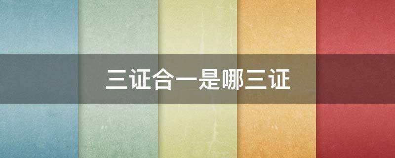 三证合一是指哪三证（餐饮营业执照三证合一是指哪三证）