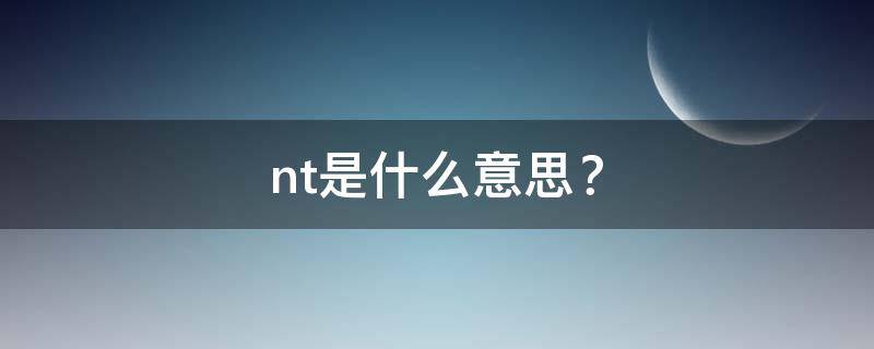 nt是什么意思？（nt是什么意思网络骂人）