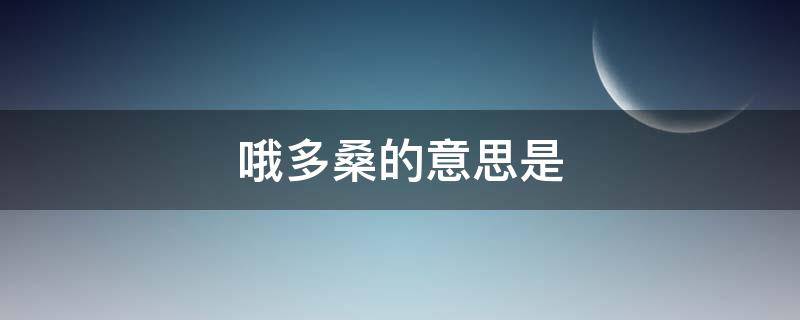 哦多桑的意思是（多桑是什么）