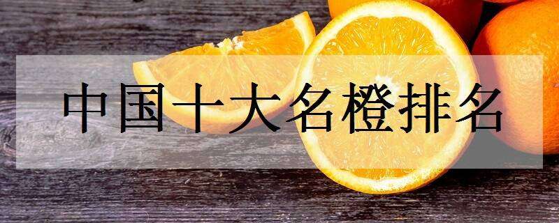 中国十大名橙排名 中国十大名橙排名榜