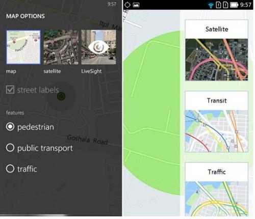 诺基亚Here地图对比:安卓版 vs WP8.1版