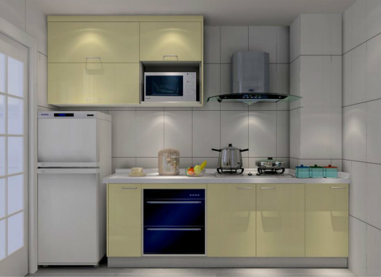 一字型橱柜：厨房装修的搭配 一字型厨房橱柜如何设计