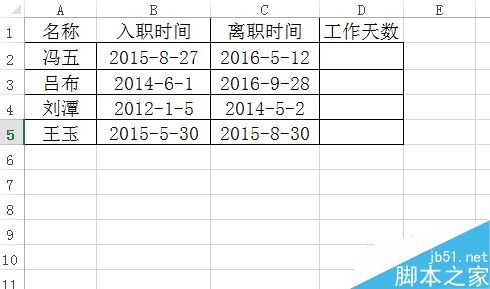 Excel表格如何计算员工工作日天数