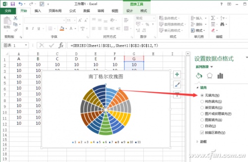 Excel怎么制作南丁格尔玫瑰图