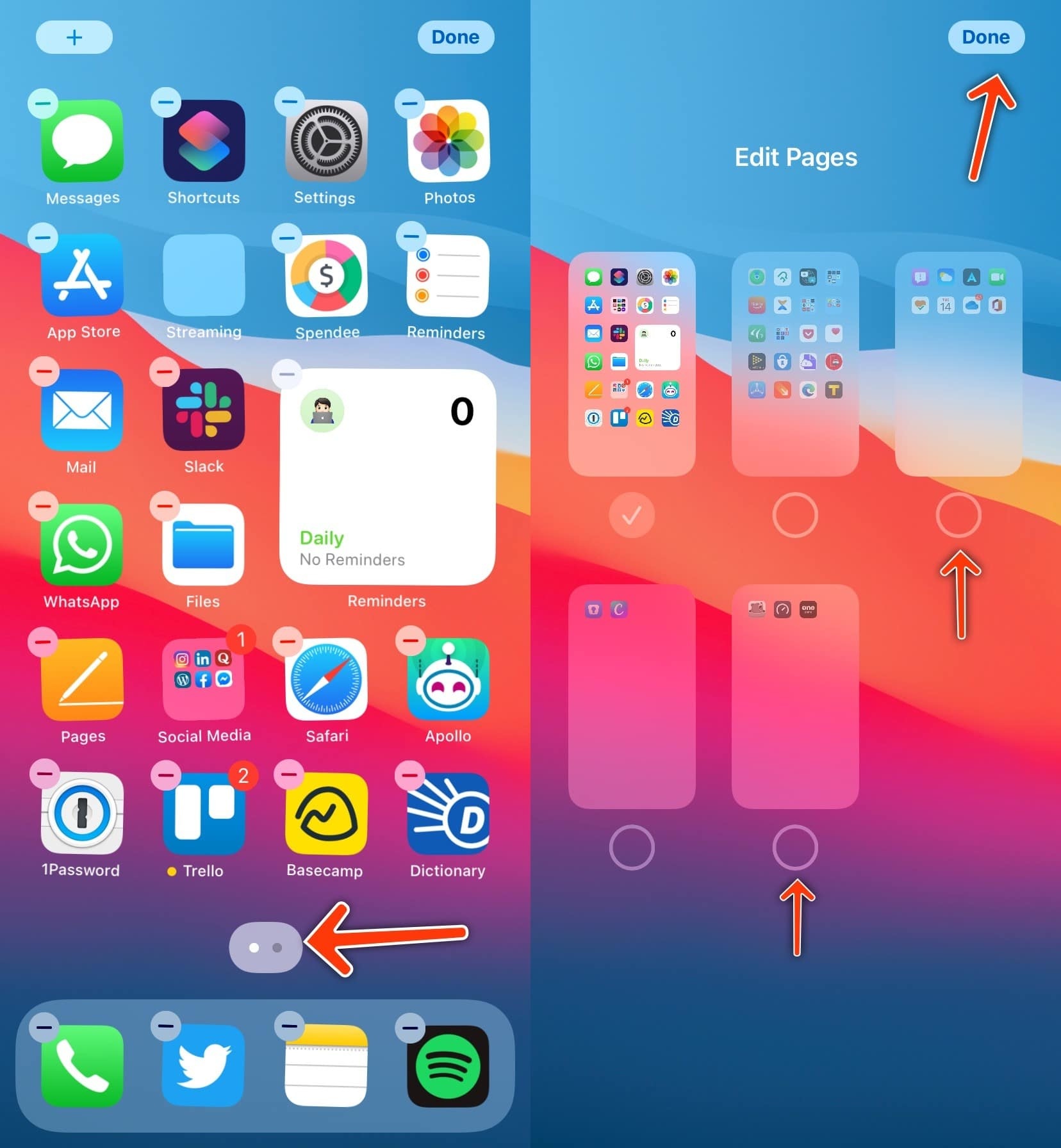 ios14怎么删除空白桌面（ios14设置空白桌面）