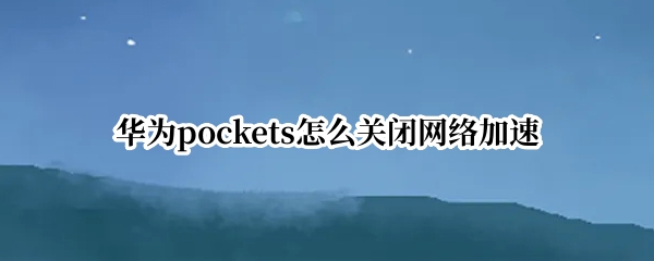 华为pockets怎么关闭网络加速 华为自带的网络加速怎么取消