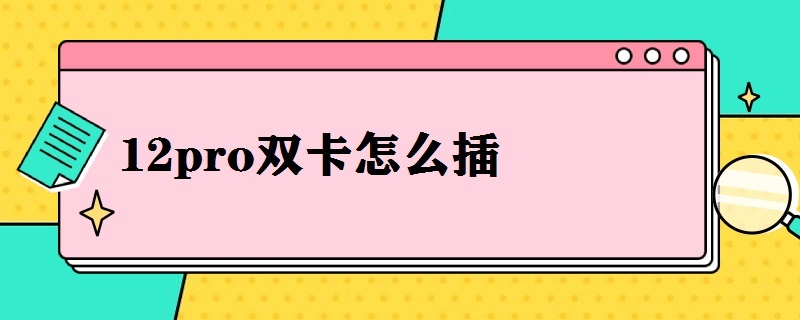 12pro双卡怎么插（12pro是双卡怎么插）