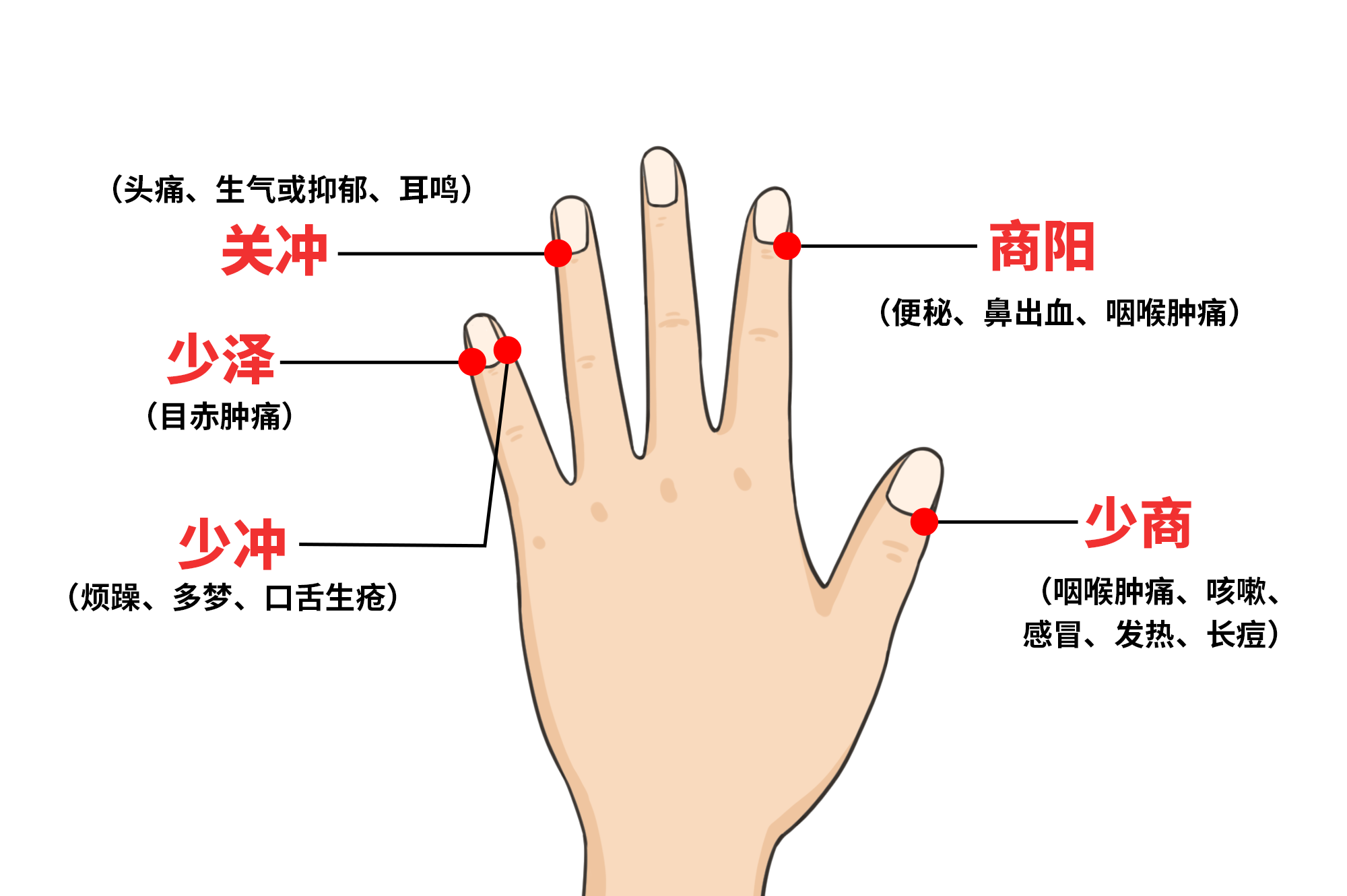 上火手指放血扎什么位置图（发烧手指放血扎什么位置图）