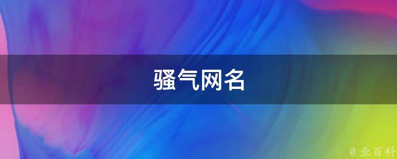 骚气网名（四个字骚气网名）