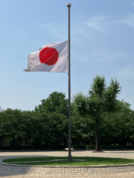 日本驻华大使馆降半旗致敬胡友平（日本驻华大使馆降半旗致敬胡友平视频）